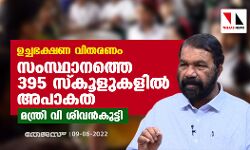 ഭക്ഷണ വിതരണത്തില്‍ സംസ്ഥാനത്തെ 395 സ്‌കൂളുകളില്‍ അപാകത: മന്ത്രി വി ശിവന്‍കുട്ടി