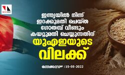 ഇന്ത്യയില്‍ നിന്ന് ഇറക്കുമതി ചെയ്ത ഗോതമ്പ് വീണ്ടും കയറ്റുമതി ചെയ്യുന്നതിന് യുഎഇയുടെ വിലക്ക്