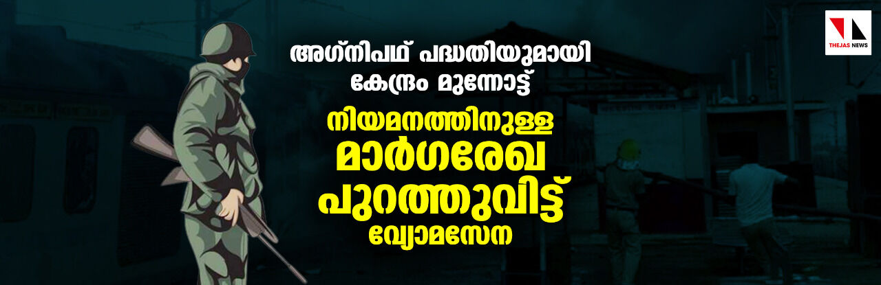 അഗ്‌നിപഥ് പദ്ധതിയുമായി കേന്ദ്രം മുന്നോട്ട്; നിയമനത്തിനുള്ള മാര്‍ഗരേഖ പുറത്തുവിട്ട് വ്യോമസേന