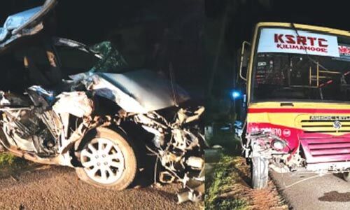 തിരുവനന്തപുരത്ത് ബസ്സും കാറും കൂട്ടിയിടിച്ച് മൂന്ന് പേര്‍ക്ക് പരിക്ക്