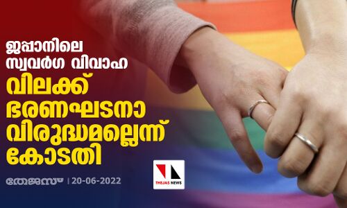ജപ്പാനിലെ സ്വവര്‍ഗ വിവാഹ വിലക്ക് ഭരണഘടനാ വിരുദ്ധമല്ലെന്ന് കോടതി