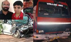 കാര്‍ ടാങ്കര്‍ ലോറിയില്‍ ഇടിച്ച് അച്ഛനും മകനും മരിച്ചു; ആത്മഹത്യയെന്ന സൂചന നല്‍കി ഫേസ്ബുക്ക് പോസ്റ്റ്