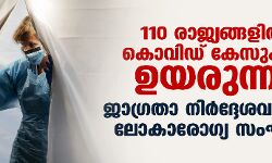 110 രാജ്യങ്ങളില്‍ കൊവിഡ് കേസുകള്‍ ഉയരുന്നു;ജാഗ്രതാ നിര്‍ദ്ദേശവുമായി ലോകാരോഗ്യ സംഘടന