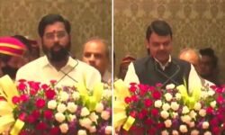 മുഖ്യമന്ത്രിയായി സത്യപ്രതിജ്ഞ ചെയ്ത് ഷിന്‍ഡെ; ഉപമുഖ്യമന്ത്രിയായി ഫഡ്‌നാവിസ്