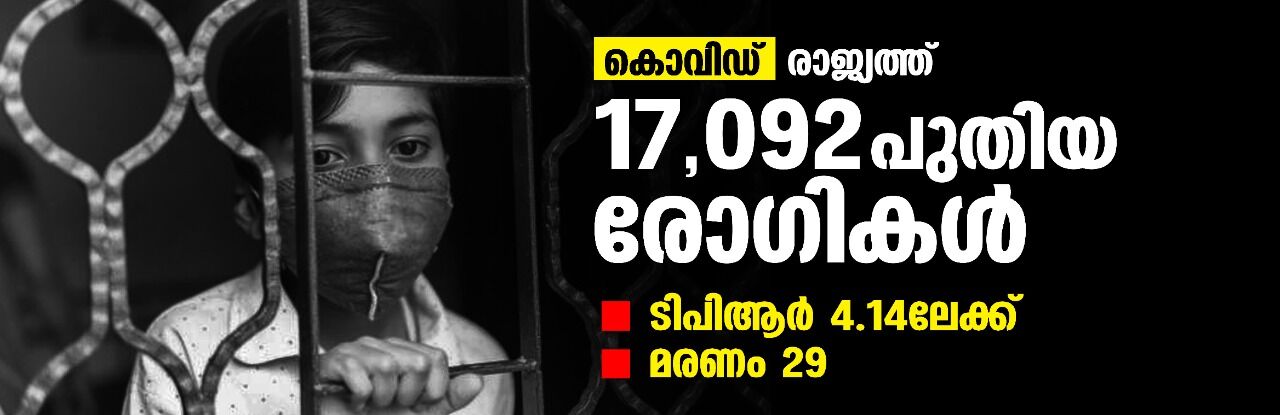 കൊവിഡ്:രാജ്യത്ത് 17,092 പുതിയ രോഗികള്‍;ടിപിആര്‍ 4.14ലേക്ക്, മരണം 29