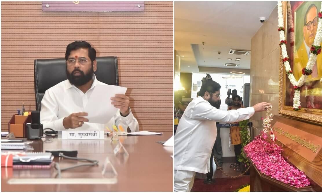 മഹാരാഷ്ട്ര മുഖ്യമന്ത്രി ഷിന്‍ഡെ ഓഫിസിലെത്തി ചാര്‍ജ് ഏറ്റെടുത്തു; ഓഫിസില്‍ ബാല്‍ താക്കറെയുടെയും ആനന്ദ് ദിഗെയുടെയും ചിത്രങ്ങള്‍