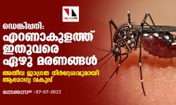 ഡെങ്കിപ്പനി: എറണാകുളത്ത് ഇതുവരെ ഏഴു മരണങ്ങള്‍;അതീവ ജാഗ്രത നിര്‍ദ്ദേശവുമായി ആരോഗ്യ വകുപ്പ്