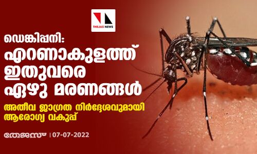 ഡെങ്കിപ്പനി: എറണാകുളത്ത് ഇതുവരെ ഏഴു മരണങ്ങള്‍;അതീവ ജാഗ്രത നിര്‍ദ്ദേശവുമായി ആരോഗ്യ വകുപ്പ്