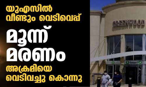 യുഎസില്‍ വീണ്ടും വെടിവെപ്പ്;മൂന്ന് മരണം,അക്രമിയെ വെടിവച്ചു കൊന്നു
