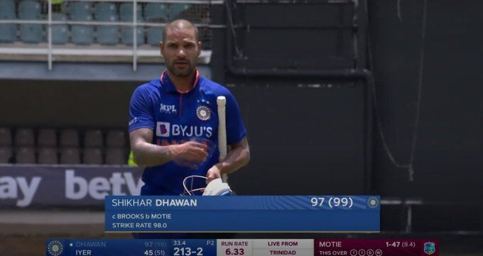 ക്വീന്‍സ് പാര്‍ക്കില്‍ ധവാന്‍ ഷോ; കൂട്ടിനും ഗില്ലും അയ്യരും; വിന്‍ഡീസിന് മുന്നില്‍ റണ്‍മല