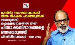 മുസ്‌ലിം സംഘടനകള്‍ക്ക് മേല്‍ ഭീകരത ചാര്‍ത്തുന്നത് അവരുമായി ഐക്യപ്പെടുന്നതില്‍ നിന്ന് പിന്നാക്കവിഭാഗങ്ങളെ ഭയപ്പെടുത്തി പിന്തിരിപ്പിക്കാന്‍: ജെ രഘു