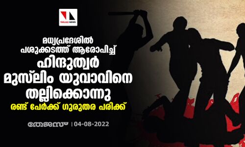 മധ്യപ്രദേശില്‍ പശുക്കടത്ത് ആരോപിച്ച് ഹിന്ദുത്വര്‍ മുസ്‌ലിം യുവാവിനെ തല്ലിക്കൊന്നു; രണ്ട് പേര്‍ക്ക് ഗുരുതര പരിക്ക്