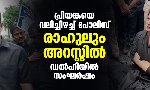 പ്രിയങ്കയെ വലിച്ചിഴച്ച് പോലിസ്; രാഹുലും അറസ്റ്റിൽ; ഡൽഹിയിൽ സംഘർഷം