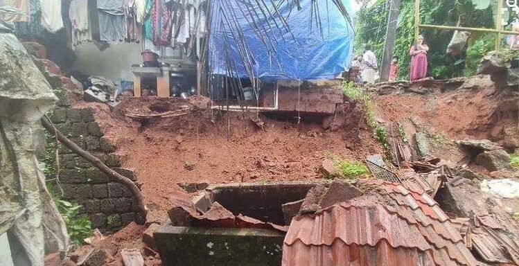 കനത്ത മഴയില്‍ മണ്ണിടിഞ്ഞ് താഴ്ന്നു; വീട് അപകടാവസ്ഥയില്‍