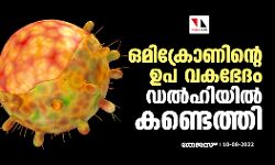 ഒമിക്രോണിന്റെ ഉപ വകഭേദം ഡല്‍ഹിയില്‍ കണ്ടെത്തി
