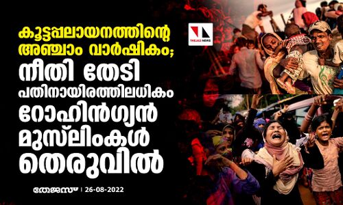 കൂട്ടപ്പലായനത്തിന്റെ അഞ്ചാം വാര്‍ഷികം; നീതി തേടി പതിനായിരത്തിലധികം റോഹിന്‍ഗ്യന്‍ മുസ്‌ലിംകള്‍ തെരുവില്‍