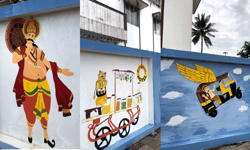 കോഴിക്കോടിന്റെ ഓണം: ശ്രദ്ധേയമായി ബീച്ചിലെ ചുമര്‍ചിത്രങ്ങള്‍