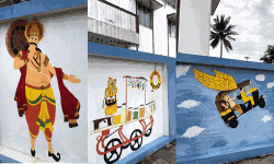 കോഴിക്കോടിന്റെ ഓണം: ശ്രദ്ധേയമായി ബീച്ചിലെ ചുമര്ചിത്രങ്ങള് കോഴിക്കോടിന്റെ ഓണം: ശ്രദ്ധേയമായി ബീച്ചിലെ ചുമര്ചിത്രങ്ങള്