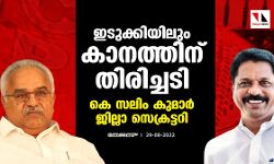 ഇടുക്കിയിലും കാനത്തിന് തിരിച്ചടി; കെ സലിം കുമാര്‍ ജില്ലാ സെക്രട്ടറി