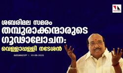 ശബരിമല സമരം തമ്പുരാക്കന്മാരുടെ ഗൂഢാലോചന: വെള്ളാപ്പള്ളി നടേശന്‍