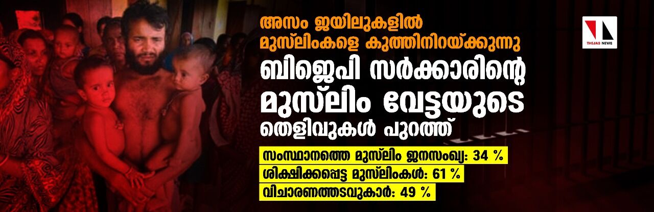 അസം ജയിലുകളില്‍ മുസ്‌ലിംകളെ കുത്തിനിറയ്ക്കുന്നു; ബിജെപി സര്‍ക്കാരിന്റെ മുസ്‌ലിം വേട്ടയുടെ തെളിവുകള്‍ പുറത്ത്