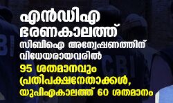 എന്‍ഡിഎ ഭരണകാലത്ത് സിബിഐ അന്വേഷണത്തിന് വിധേയരായവരില്‍ 95 ശതമാനവും പ്രതിപക്ഷനേതാക്കള്‍, യുപിഎകാലത്ത് 60 ശതമാനം