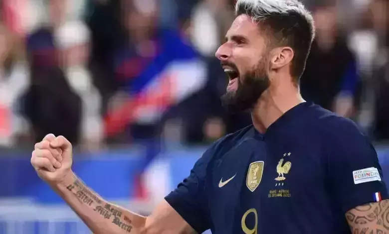 ഫ്രാന്സിന്റെ പ്രായം കൂടിയ ഗോള് സ്കോറര് ആയി ജിറൗഡ് ഫ്രാന്സിന്റെ പ്രായം കൂടിയ ഗോള് സ്കോറര് ആയി ജിറൗഡ്