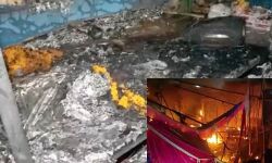 യുപിയില്‍ ദുര്‍ഗാപൂജ പന്തലില്‍ തീപ്പിടിത്തം; രണ്ട് കുട്ടികള്‍ ഉള്‍പ്പെടെ മൂന്നുപേര്‍ക്ക് ദാരുണാന്ത്യം; 60 ലധികം പേര്‍ക്ക് പരിക്ക്