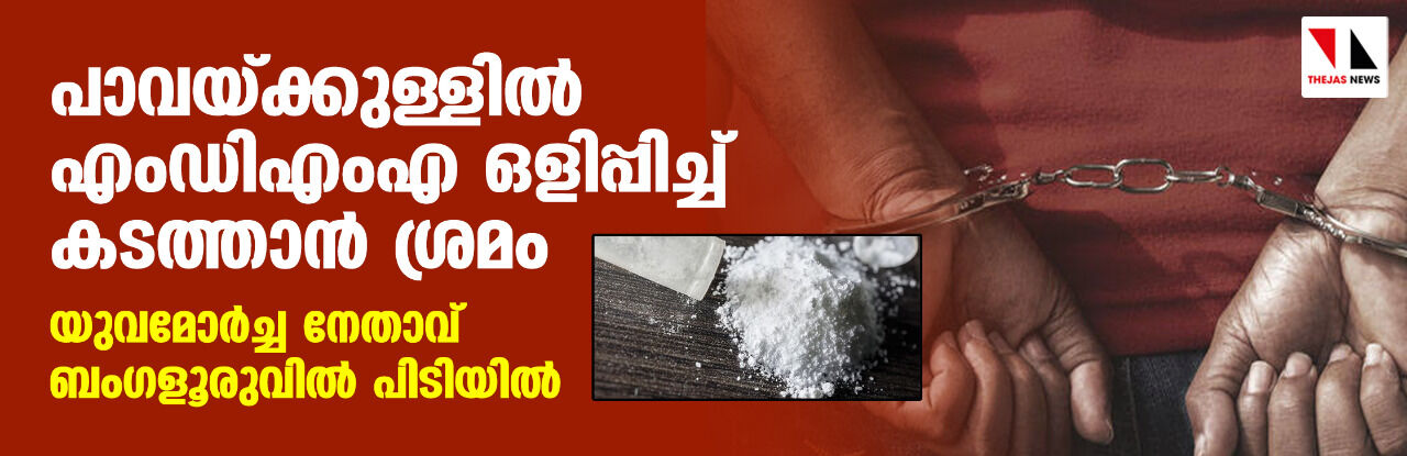 പാവയ്ക്കുള്ളില് എംഡിഎംഎ ഒളിപ്പിച്ച് കടത്താന് ശ്രമം; യുവമോര്ച്ച നേതാവ് ബംഗളൂരുവില് പിടിയില് പാവയ്ക്കുള്ളില് എംഡിഎംഎ ഒളിപ്പിച്ച് കടത്താന് ശ്രമം; യുവമോര്ച്ച നേതാവ് ബംഗളൂരുവില് പിടിയില്