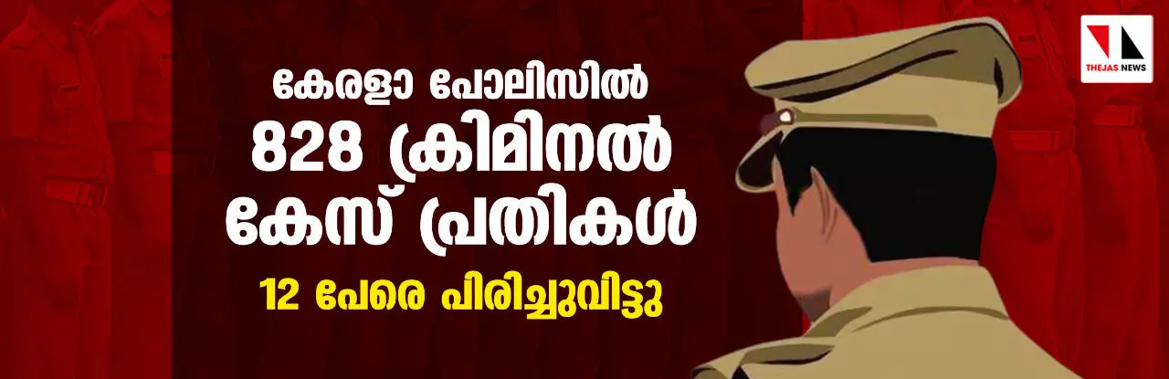 കേരളാ പോലിസില്‍ 828 ക്രിമിനല്‍ കേസ് പ്രതികള്‍; 12 പേരെ പിരിച്ചുവിട്ടു