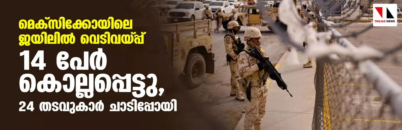 മെക്സിക്കോയിലെ ജയിലില് വെടിവയ്പ്പ്; 14 പേര് കൊല്ലപ്പെട്ടു, 24 തടവുകാര് ചാടിപ്പോയി മെക്സിക്കോയിലെ ജയിലില് വെടിവയ്പ്പ്; 14 പേര് കൊല്ലപ്പെട്ടു, 24 തടവുകാര് ചാടിപ്പോയി