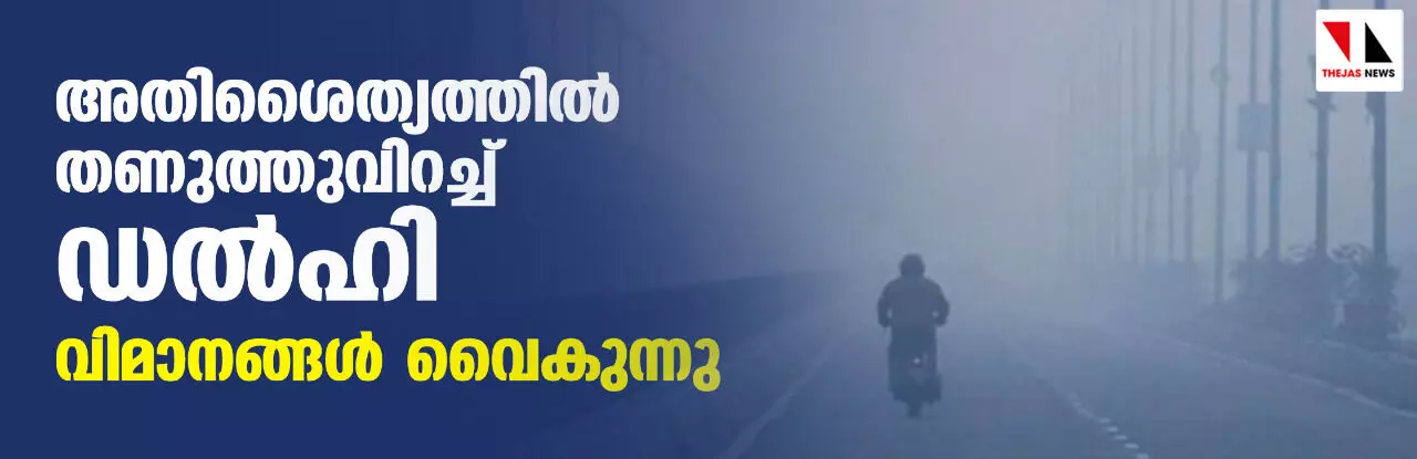 അതിശൈത്യത്തില്‍ തണുത്തുവിറച്ച് ഡല്‍ഹി; വിമാനങ്ങള്‍ വൈകുന്നു