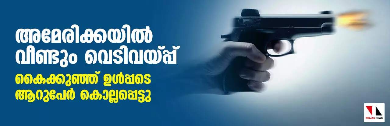 അമേരിക്കയില് വീണ്ടും വെടിവയ്പ്പ്; കൈക്കുഞ്ഞ് ഉള്പ്പടെ ആറുപേര് കൊല്ലപ്പെട്ടു അമേരിക്കയില് വീണ്ടും വെടിവയ്പ്പ്; കൈക്കുഞ്ഞ് ഉള്പ്പടെ ആറുപേര് കൊല്ലപ്പെട്ടു