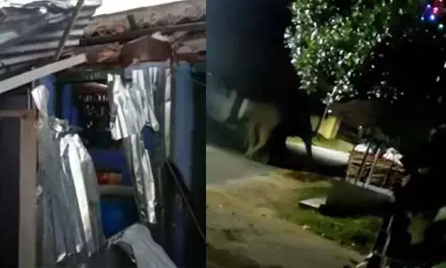 മലക്കപ്പാറയില്‍ കാട്ടാന തോട്ടം തൊഴിലാളിയുടെ വീട് തകര്‍ത്തു