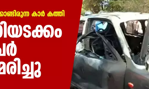 കണ്ണൂരില്‍ ഓടിക്കൊണ്ടിരുന്ന കാര്‍ കത്തി; ഗര്‍ഭിണിയടക്കം രണ്ടുപേര്‍ വെന്തുമരിച്ചു