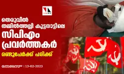 തെരുവില്‍ തമ്മില്‍ത്തല്ലി കുട്ടനാട്ടിലെ സിപിഎം പ്രവര്‍ത്തകര്‍; രണ്ടുപേര്‍ക്ക് പരിക്ക്