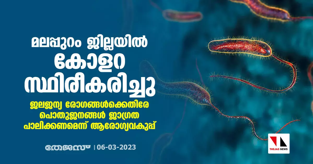 മലപ്പുറം ജില്ലയില്‍ കോളറ സ്ഥിരീകരിച്ചു; ജലജന്യരോഗങ്ങള്‍ക്കെതിരേ പൊതുജനങ്ങള്‍ ജാഗ്രത പാലിക്കണമെന്ന് ആരോഗ്യവകുപ്പ്