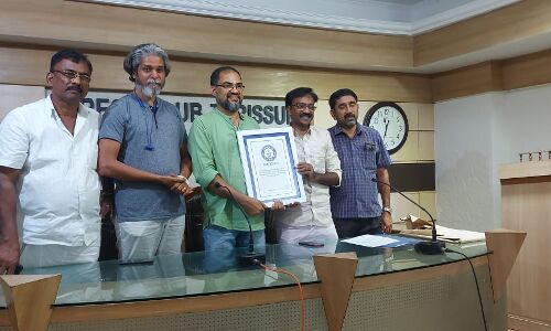 വിന്‍സന്റ് പല്ലിശ്ശേരിക്ക് ഗിന്നസ് വേള്‍ഡ് റെക്കോഡ്