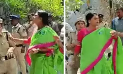 പോലിസുകാരനെ പരസ്യമായി മര്ദ്ദിച്ചു; ആന്ധ്രാ മുഖ്യമന്ത്രിയുടെ സഹോദരി അറസ്റ്റില് പോലിസുകാരനെ പരസ്യമായി മര്ദ്ദിച്ചു; ആന്ധ്രാ മുഖ്യമന്ത്രിയുടെ സഹോദരി അറസ്റ്റില്