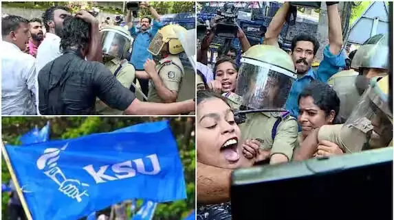 കെഎസ്‌യു മാര്‍ച്ചില്‍ സംഘര്‍ഷം; സംസ്ഥാനത്ത് നാളെ വിദ്യാഭ്യാസ ബന്ദ്