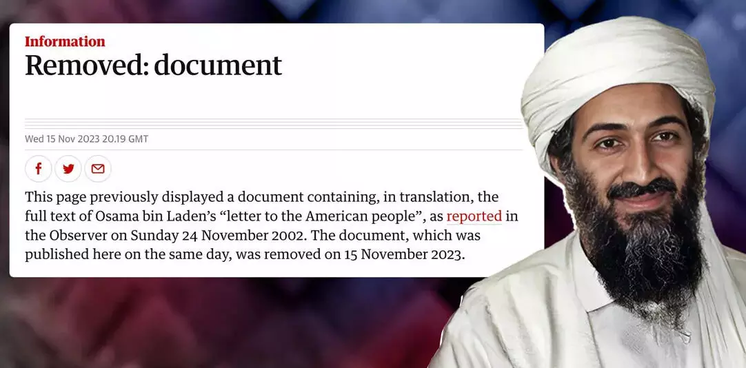 അമേരിക്കന്‍ ജനതയ്‌ക്കൊരു കത്ത്; യുഎസില്‍ വൈറലായി ഉസാമാ ബിന്‍ ലാദിന്റെ കത്ത്