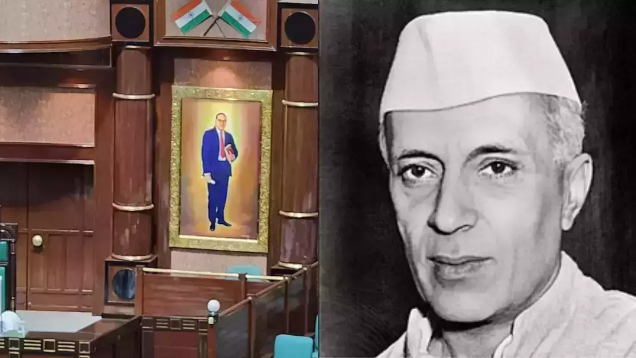 നെഹ്റുവിന്റെ ചിത്രം ഒഴിവാക്കി അംബേദ്ക്കറിന്റെ ചിത്രം; മധ്യപ്രദേശ് നിയമസഭയില് ബഹളം നെഹ്റുവിന്റെ ചിത്രം ഒഴിവാക്കി അംബേദ്ക്കറിന്റെ ചിത്രം; മധ്യപ്രദേശ് നിയമസഭയില് ബഹളം