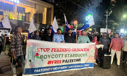 സ്റ്റാര്‍ ബക്‌സിലേക്ക് ഫ്രറ്റേണിറ്റിയുടെ ബഹിഷ്‌കരണാഹ്വാന സമരം