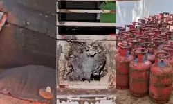 തൃശൂരില്‍ പാചക വാതക സിലിണ്ടറുകള്‍ കയറ്റിയ വണ്ടിക്ക് തീപിടിച്ചു; വന്‍ ദുരന്തം ഒഴിവായത് തലനാരിഴയ്ക്ക്