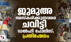 തിരക്ക് കാരണം റോഡില്‍ ജുമുഅ നമസ്‌കരിച്ചവരെ ചവിട്ടി ഡല്‍ഹി പോലിസ്; പ്രതിഷേധം, സസ്‌പെന്‍ഷന്‍(വീഡിയോ)