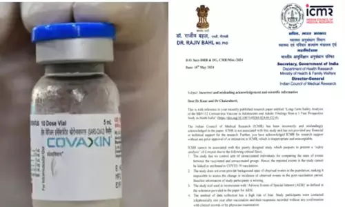 കോവാക്സിന്റെ പാർശ്വഫലങ്ങളെ കുറിച്ചുള്ള പഠനം തള്ളി ഐസിഎംആർ കോവാക്സിന്റെ പാർശ്വഫലങ്ങളെ കുറിച്ചുള്ള പഠനം തള്ളി ഐസിഎംആർ