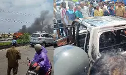 കോഴിക്കോട് കോന്നാട് ബീച്ചില് ഓടുന്ന കാറിന് തീപിടിച്ചു; ഒരാള് വെന്തുമരിച്ചു കോഴിക്കോട് കോന്നാട് ബീച്ചില് ഓടുന്ന കാറിന് തീപിടിച്ചു; ഒരാള് വെന്തുമരിച്ചു