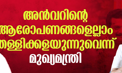 ആദ്യമേ സംശയമുണ്ടായിരുന്നു; അന്‍വറിന്റെ ആരോപണങ്ങളെല്ലാം തള്ളിക്കളയുന്നുവെന്ന് മുഖ്യമന്ത്രി