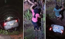 കൊച്ചിയില്‍ കാര്‍ കിണറ്റില്‍ വീണു; ദമ്പതികള്‍ അല്‍ഭുതകരമായി രക്ഷപ്പെട്ടു