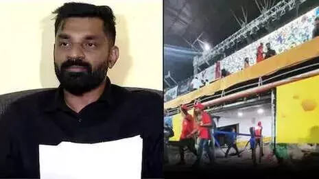 കലൂര് സ്റ്റേഡിയം അപകടം: മൃദംഗവിഷന് ഡയറക്ടര് നിഘോഷ് കുമാര് അറസ്റ്റില് കലൂര് സ്റ്റേഡിയം അപകടം: മൃദംഗവിഷന് ഡയറക്ടര് നിഘോഷ് കുമാര് അറസ്റ്റില്